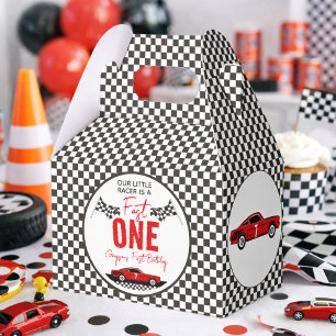Fast One Race Car Boy 1st Birthday Party Favor Boxes
