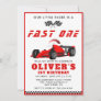 Fast One Race Car Boy 1st Birthday Party  Invitation