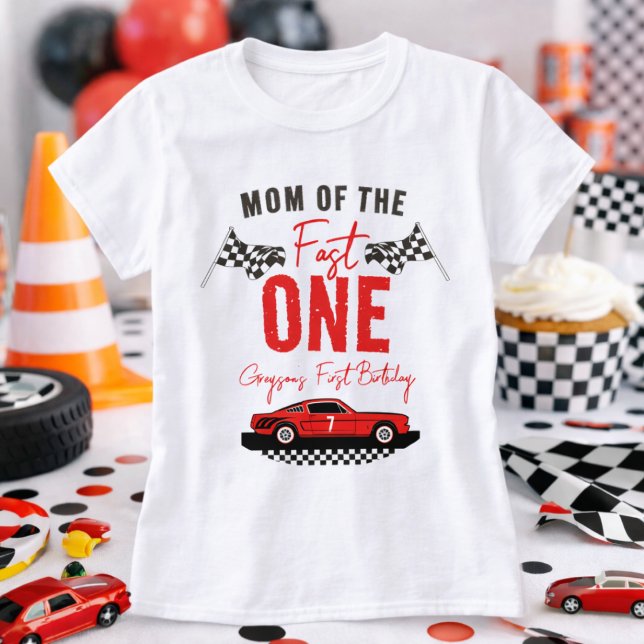 Fast One Race Car Boy 1st Birthday Party T-Shirt (Fast One Race Car Boy 1st Birthday Party shirt)