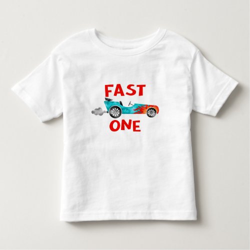FAST ONE race car boy turning 1 Toddler T_shirt