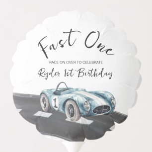 Fast One Race Car First Birthday Balloon