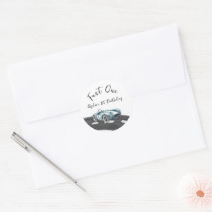 Fast One Race Car First Birthday Classic Round Sticker