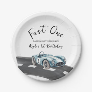 Fast One Race Car First Birthday Paper Plates