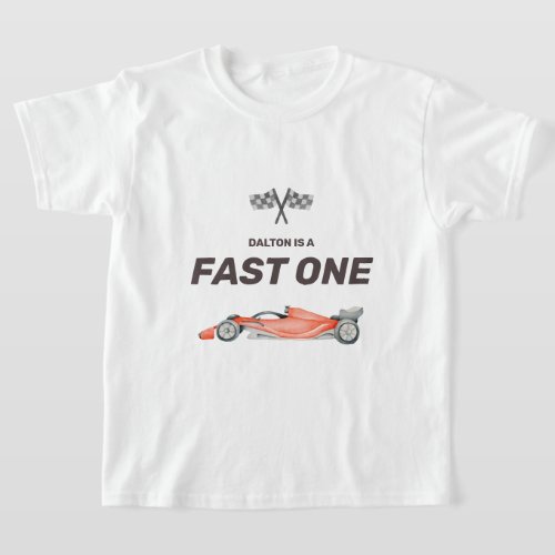 Fast One Race Car First Birthday T_Shirt
