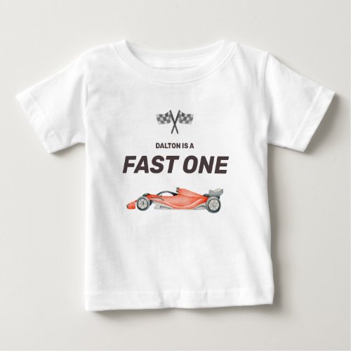 Fast One Race Car First Birthday Toddler T_Shirt