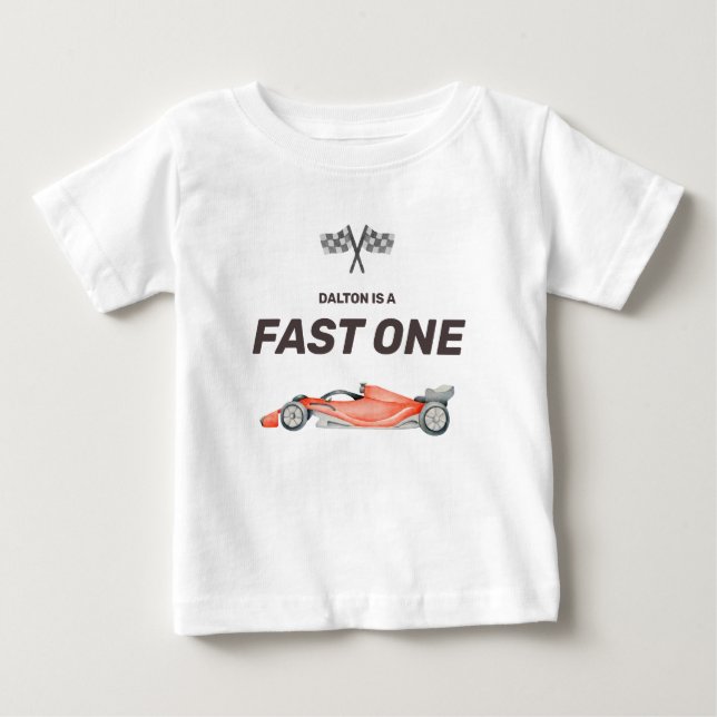 Fast One Race Car First Birthday Toddler T-Shirt (Front)