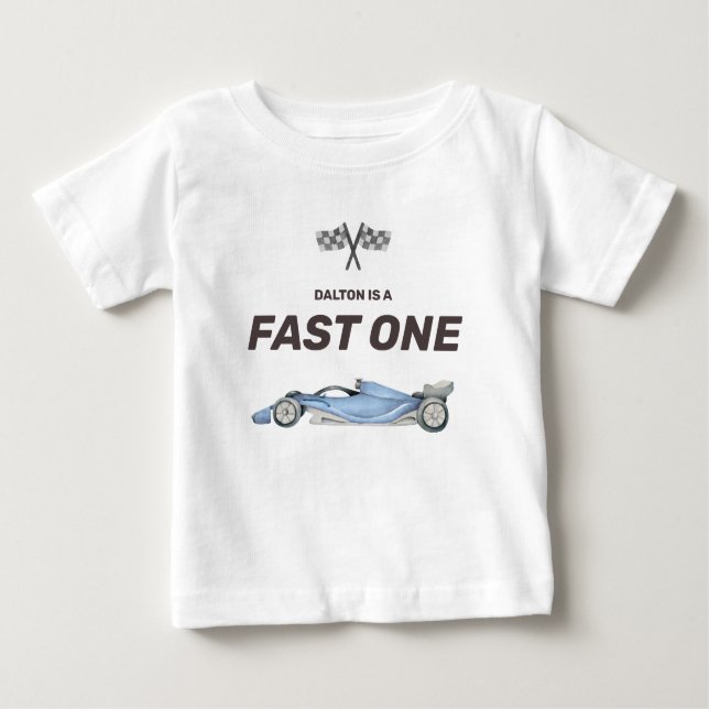 Fast One Race Car First Birthday Toddler T-Shirt (Front)