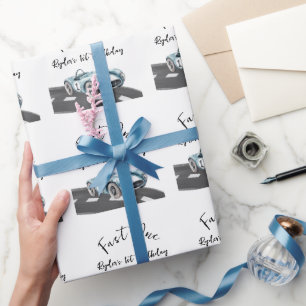 Fast One Race Car First Birthday Wrapping Paper