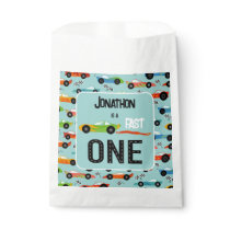 Fast ONE racecar themed 1st birthday party Favor Bag
