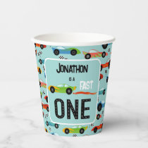 Fast ONE racecar themed 1st birthday party Paper Cups