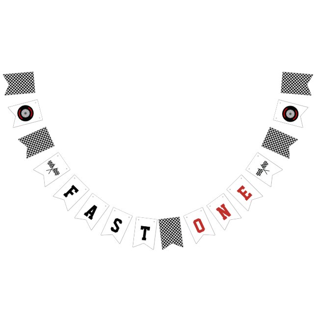 FAST ONE Racing 1st Birthday  Bunting Flags (All)