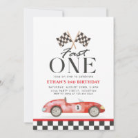 Fast One Racing Red Car First Birthday