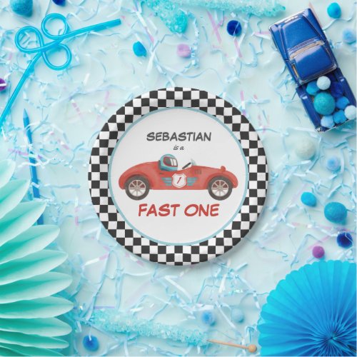 Fast One Red Race Car 1st Birthday Party Decor Paper Plates