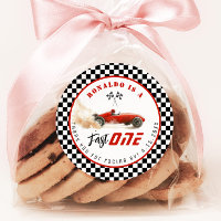 Fast One Red race car Boy Birthday Thank you