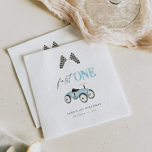 Fast ONE Retro Car Ride-On Blue Napkins