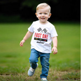 Fast One White Race Car Baby T-Shirt