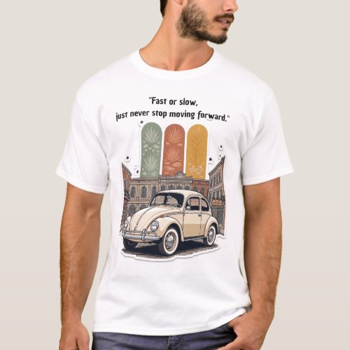 "Fast or Slow" Vintage Beetle City Retro T-Shirt