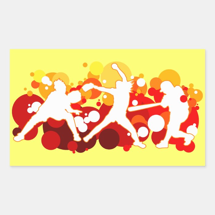 Fast Pitch Softball Players Rectangular Stickers