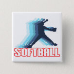 Fast Pitch Softball Silhouette Pinback Button at Zazzle