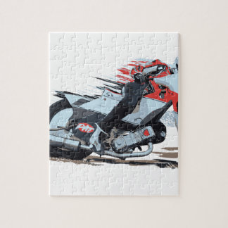 Fast Red Speedway Motorcycle Jigsaw Puzzle