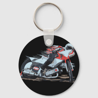 Fast Red Speedway Motorcycle Keychain