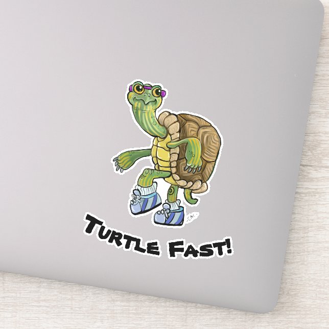 Fast Running Turtle Sticker (Detail)