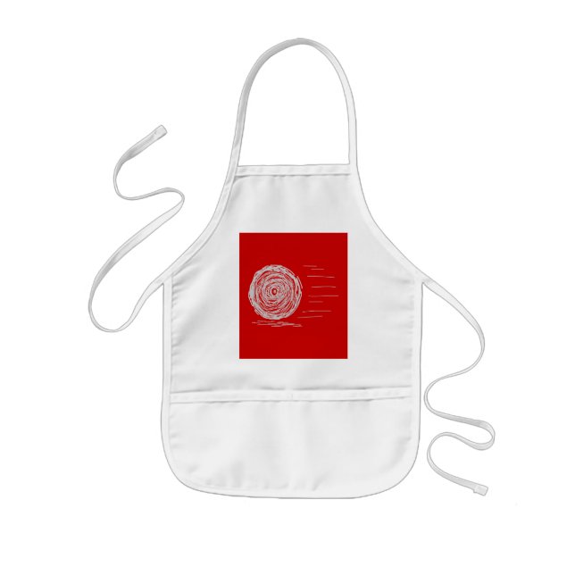 Fast. Rush. Symbol in Gray on Red. Kids' Apron (Front)
