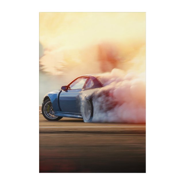 Fast Sport Car Drifting – Adult & Kids Racing Acrylic Print (Front)