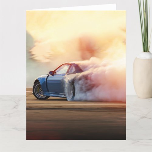 Fast Sport Car Drifting  Adult  Kids Racing Thank You Card