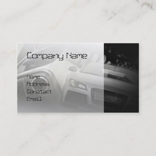 fast sport car in white business card
