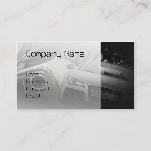 Customizable fast sport car in white business card