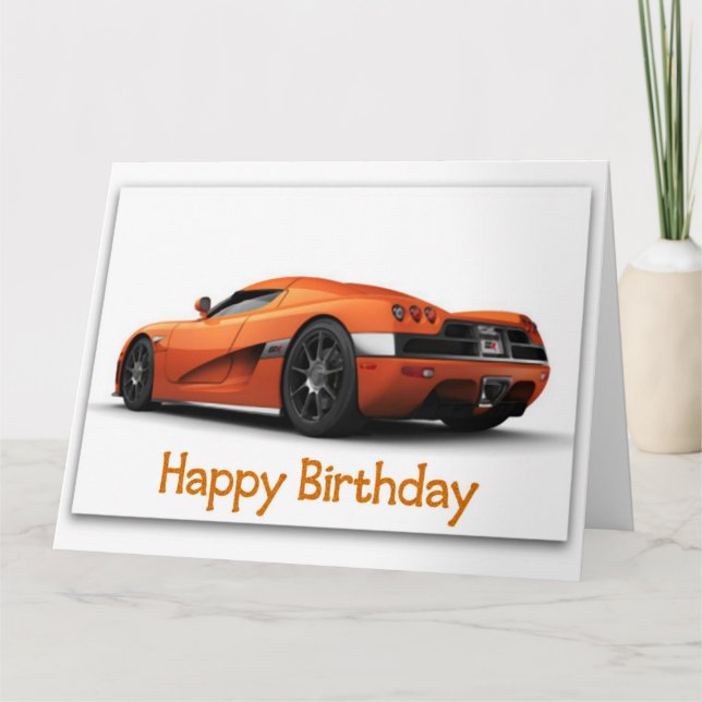 Fast Sports Car Jumbo Birthday Card (Front)