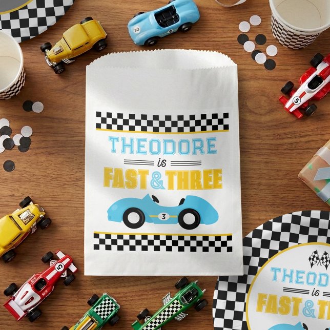 Fast & Three Race Car 3rd Birthday Party Favor Bag (Creator Uploaded)