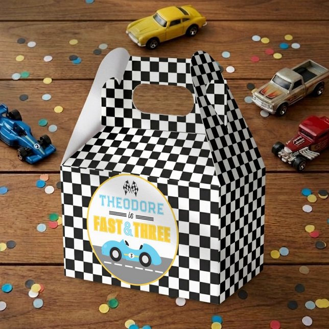 Fast & Three Race Car 3rd Birthday Party Favor Boxes (Creator Uploaded)