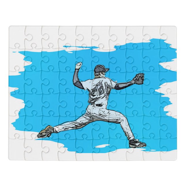 Fastball Baseball Pitcher Jigsaw Puzzle (Puzzle Horizontal)