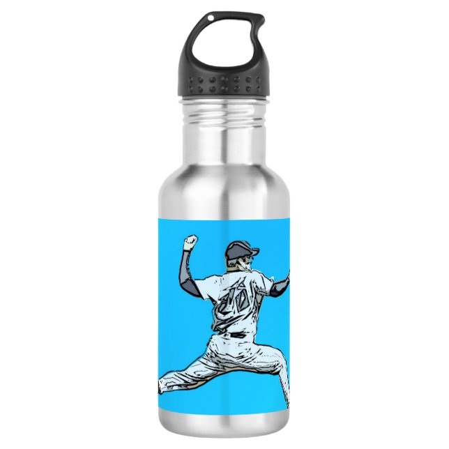 Fastball Baseball Pitcher   Stainless Steel Water Bottle (Front)