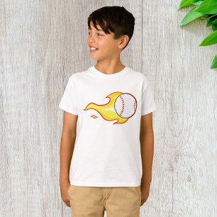 Fastball Flame Baseball Sports T-Shirt