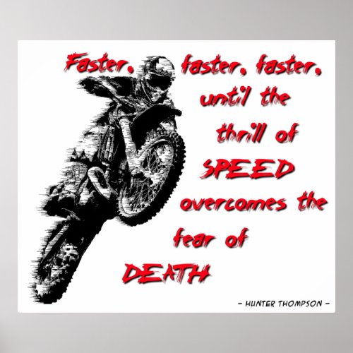 Faster Dirt Bike Motocross Poster