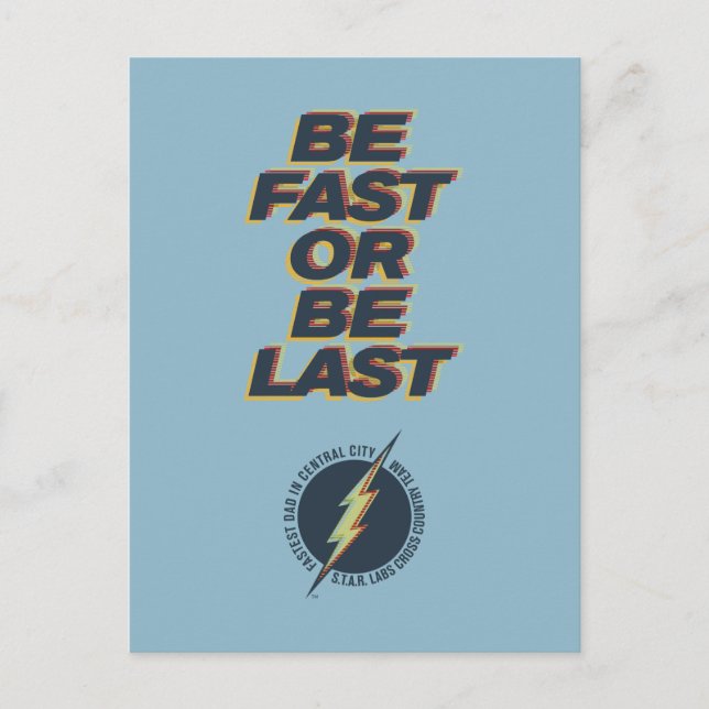 Fastest Dad In Central City - Be Fast Or Be Last Invitation Postcard (Front)