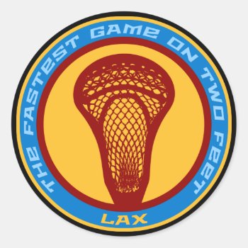 Fastest Game Classic Round Sticker by laxshop at Zazzle
