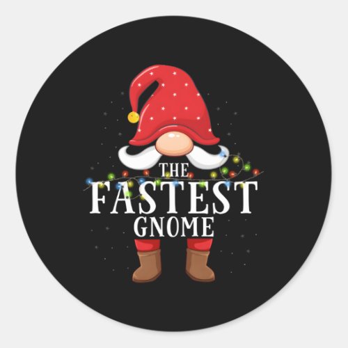 Fastest Gnome Family Pajama Classic Round Sticker