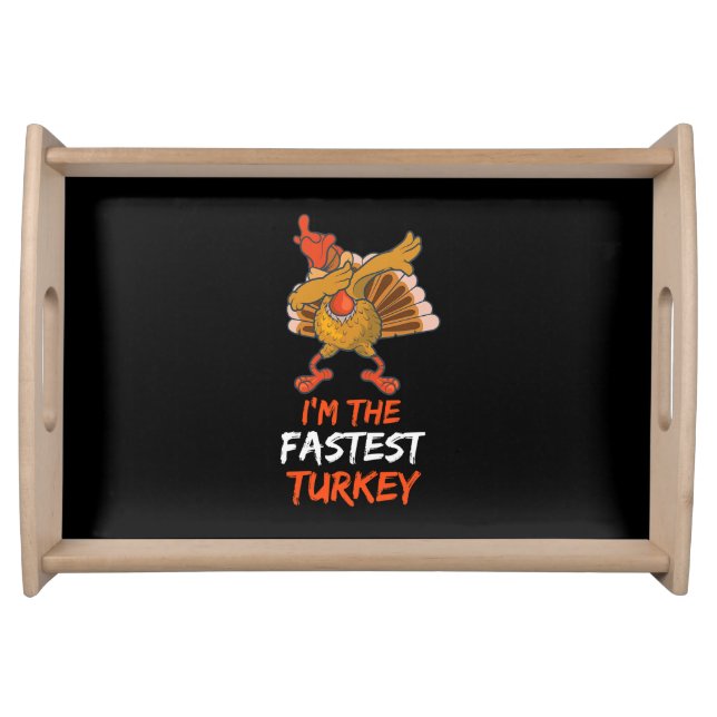 Fastest Turkey Family Group Matching Thanksgiving Serving Tray (Front)