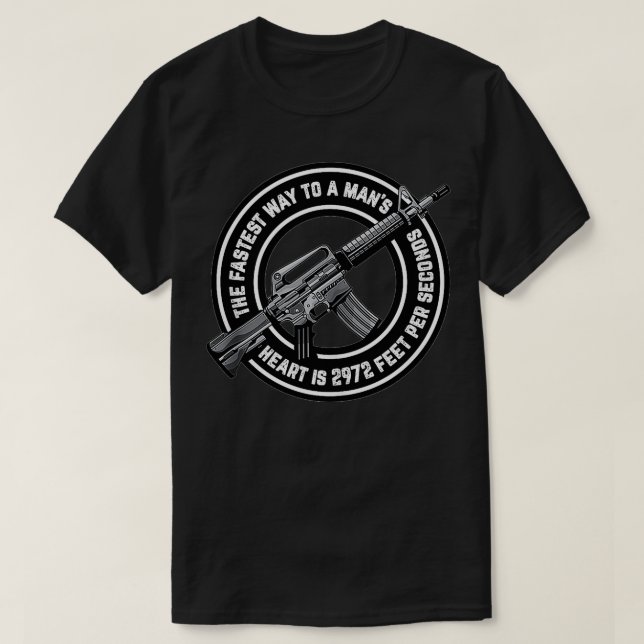 Fastest Way To A Man's Heart Is 2972 Feet Per Seco T-Shirt (Design Front)