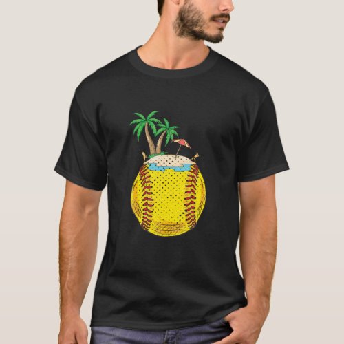 Fastpitch Beach Funny Softball T_Shirt