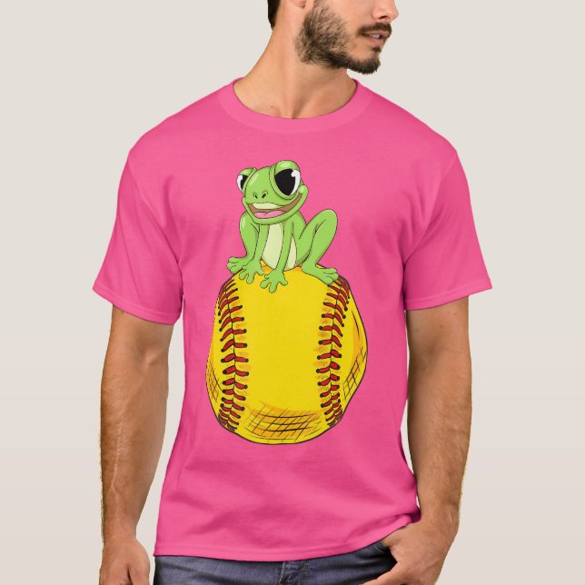 Fastpitch Frog Funny Softball T-Shirt (Front)