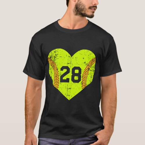 Fastpitch Softball 28 Jersey Number T_Shirt