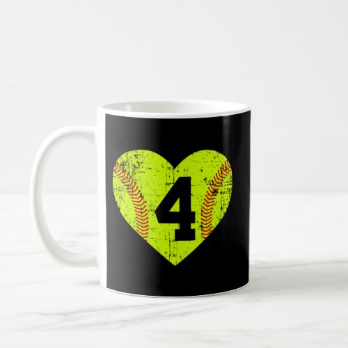 Fastpitch Softball 4 Jersey Number Coffee Mug