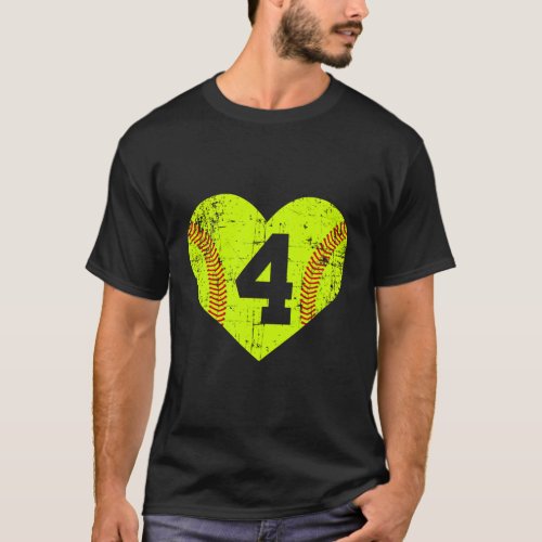 Fastpitch Softball 4 Jersey Number T_Shirt