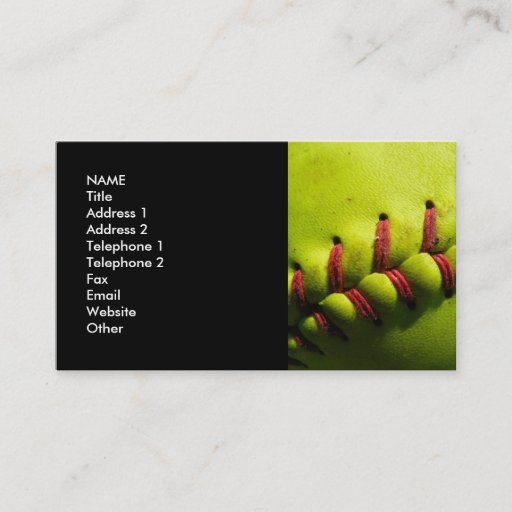 Customizable Fastpitch Softball Business Card