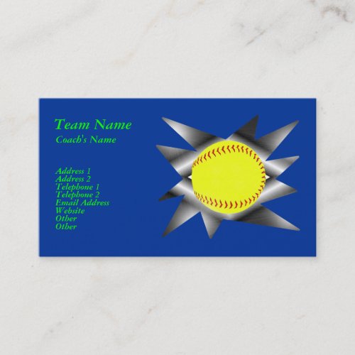 Fastpitch Softball Business Card